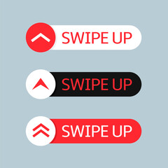 Arrow with white,red and black Sign up square shape buttons on grey background. Vector illustration