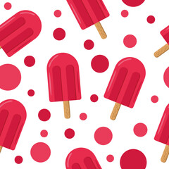 ice cream on a stick. seamless pattern in vector flat style, sweet dessert