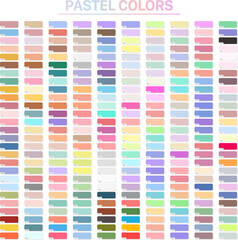 Pastel colors set with hex codes. Trendy color palette vector - obrazy, fototapety, plakaty