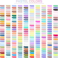 Foto op Aluminium Pastel colors set with hex codes. Trendy color palette vector © Parvin