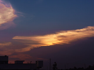 sunset over the city