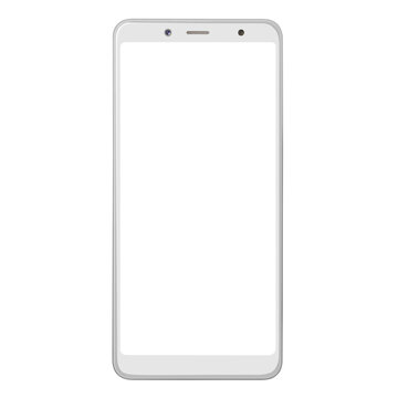 White Smartphone, Isolated On White Background