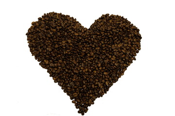 coffee beans heart