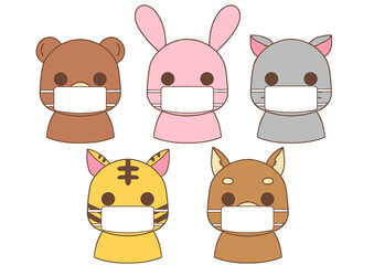 動物　マスク　アイコン　animal icon mask