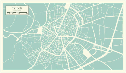 Fototapeta premium Mapa miasta Trypolis w Grecji w stylu retro. Mapa przeglądowa.