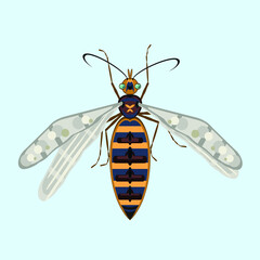 Wasp art is a vector illustration of a stinging insect.
