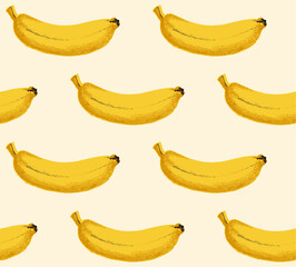 banana scratch seamless pattern vector