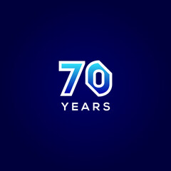 70 Years Anniversary Gradient Number Vector Design