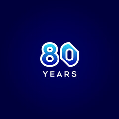 80 Years Anniversary Gradient Number Vector Design