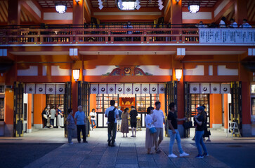 Chiba, Japan, 08/22/2019 , Chiba Shrine on the last day of the 893rd Myoken Big Festival.