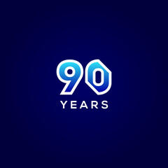 90 Years Anniversary Gradient Number Vector Design