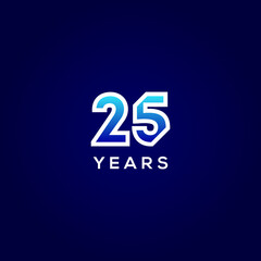 25 Years Anniversary Gradient Number Vector Design
