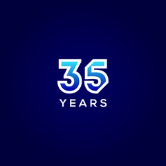 35 Years Anniversary Gradient Number Vector Design
