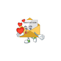 A gorgeous caricature design of invitation message with red hearts