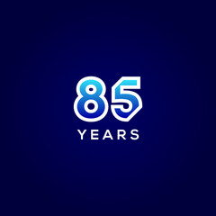 85 Years Anniversary Gradient Number Vector Design