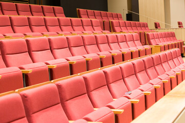 Fototapeta premium tokyo, japan, 08/31/2019 , Red theater seats.