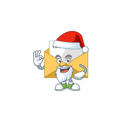 Invitation message Santa cartoon design concept with ok finger