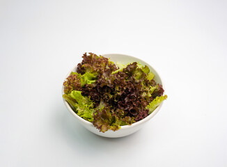 Vegetable Salad bowl on isolated white background