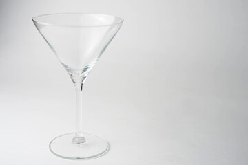 empty glass Martini glass white background, cocktail glass