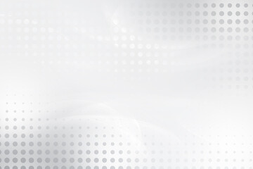 Abstract white and grey wave for layout web design background with halftone effect.