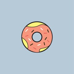 Donut coated with sprinkles