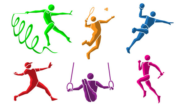colorful sport flat icon set 02