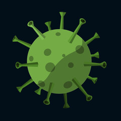 coronavirus flat vector on dark background