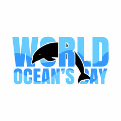world oceans day dolphin illustration design