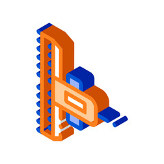 Farming Cultivator Trailer vector isometric sign. color isolated symbol illustration