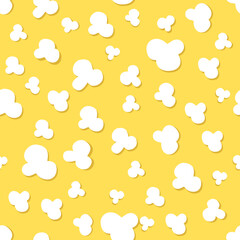 Popcorn seamless pattern on yellow background.