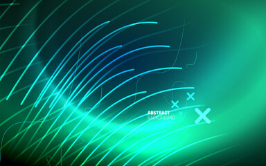 Abstract background - blue neon line design for Wallpaper, Banner, Background, Card, Book Illustration, landing page