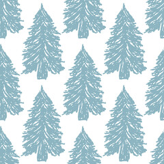 winter forest seamless pattern