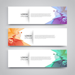 Fototapeta premium Vector set abstract geometric design banner web template.