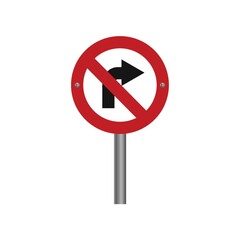 No right turn sign