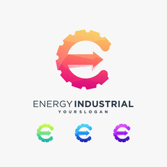 e energy industrial logo technology