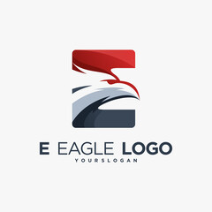 e eagle logo wing bird