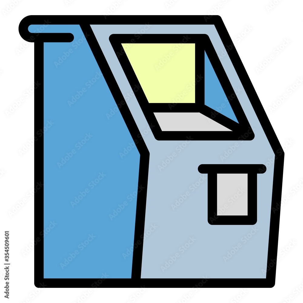 Aufkleber bank terminal icon. outline bank terminal vector icon for web design isolated on white background