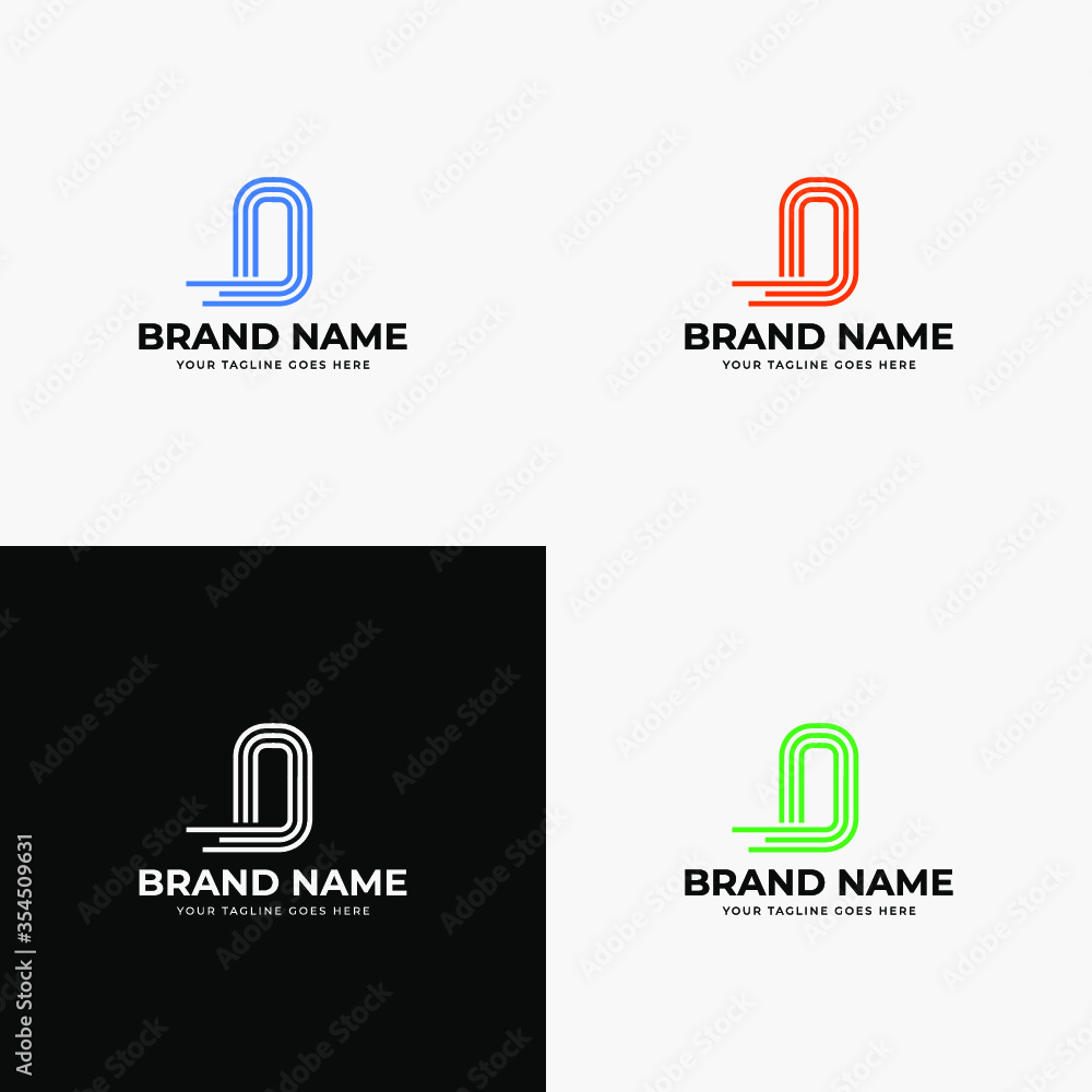 Fototapete technology rounded rectangle line art style initial letter o logo design vector template. profession