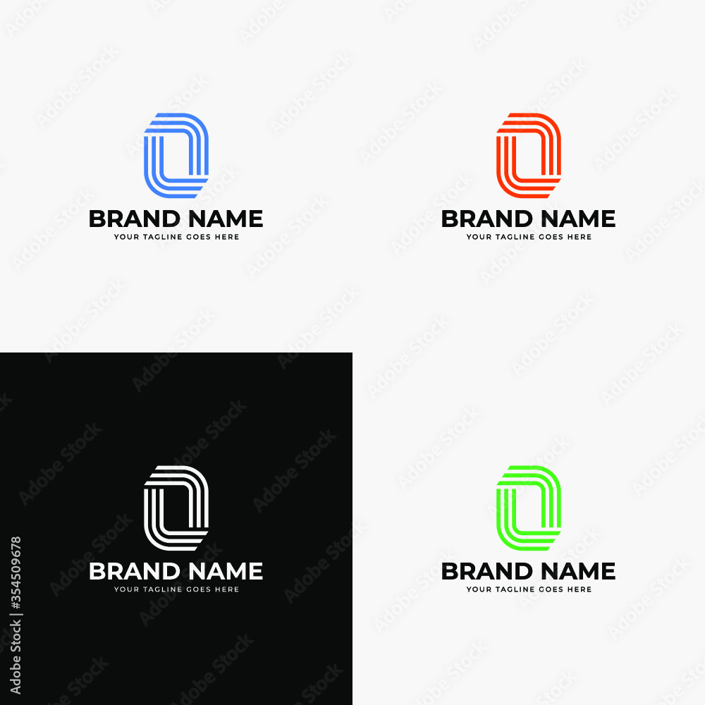 Fototapete rectangle rounded line art style initial letter o logo design vector template. professional abstract
