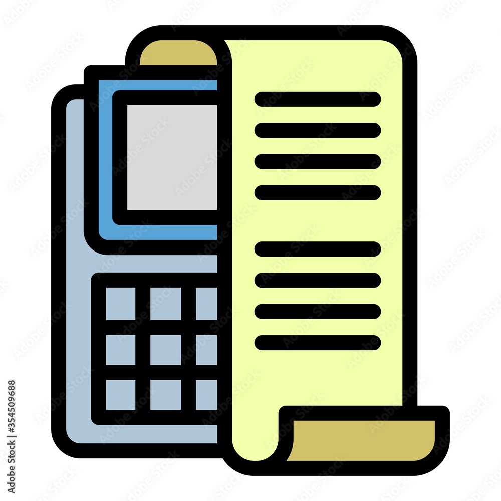 Poster check payment terminal icon. outline check payment terminal vector icon for web design isolated on w
