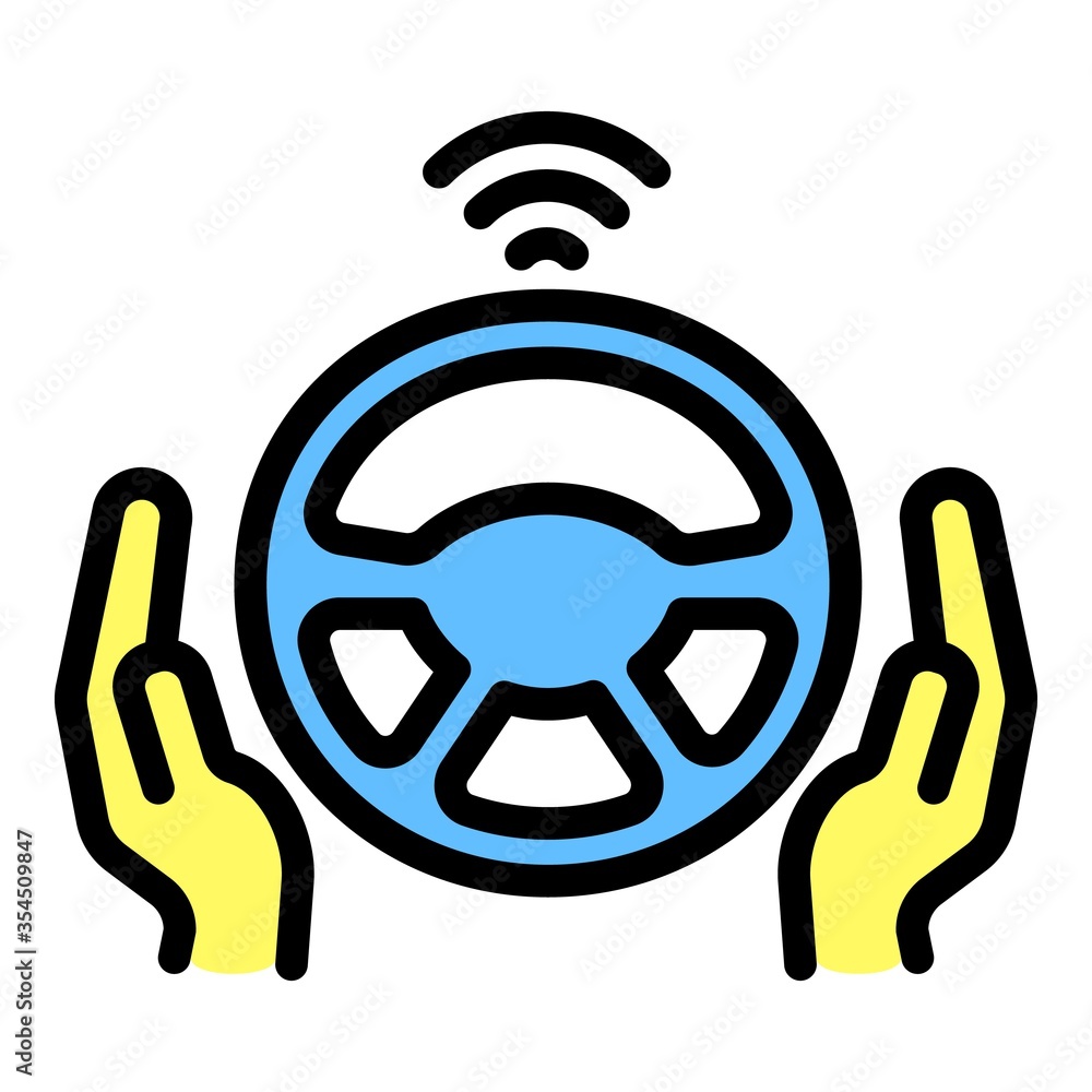 Poster steering wheel driverless icon. outline steering wheel driverless vector icon for web design isolate