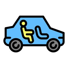 Autonomous car icon. Outline autonomous car vector icon for web design isolated on white background