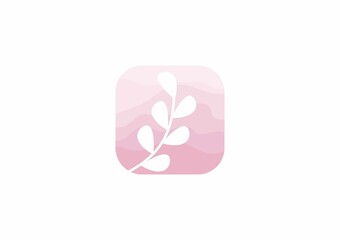 a plant icon with a pink background