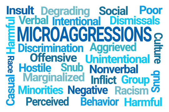 Microaggressions Word Cloud on White Background