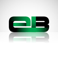 Initial letter EB uppercase modern and simple logo linked green and black colored, isolated in white background. Vector design for company identity.