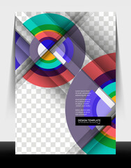 Fototapeta premium Circle design a4 flyer print template, annual report design