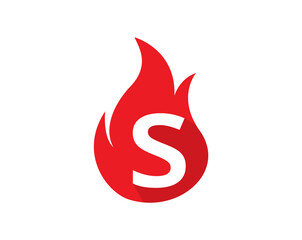 Initial S letter logo fire design concept 