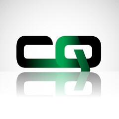 Initial letter CQ uppercase modern and simple logo linked green and black colored, isolated in white background. Vector design for company identity.