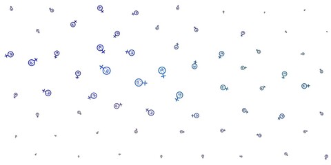 Light Blue, Red vector pattern with feminism elements.