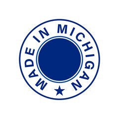 Made in Michigan round vector icon